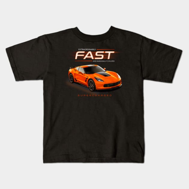 Corvette z06 C7 Kids T-Shirt by hardtbonez